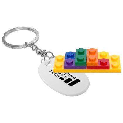Custom Building Block Key Chain - Front view Custom Building Block Key Chain - Front view