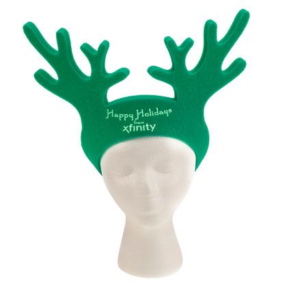 Custom 15" Foam Reindeer Antlers Visor - Kelly green