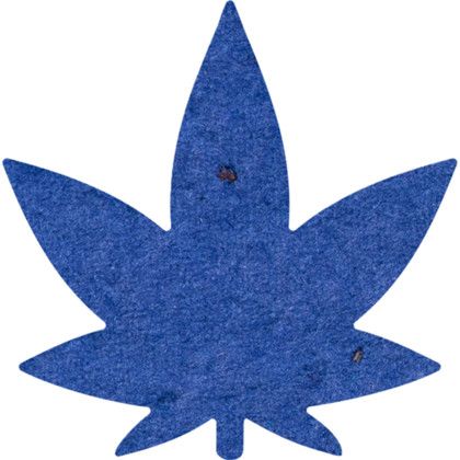 Custom Plantable Pin - Royal blue Hemp leaf
