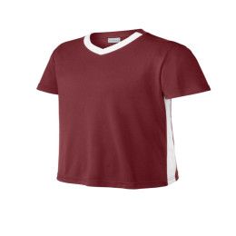 Custom Sport-Tek Youth Competitor United V-Neck - Maroon/white