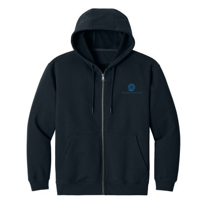 Custom CornerStone Tough Fleece Full-Zip Hoodie - Navy Front Custom CornerStone Tough Fleece Full-Zip Hoodie - Navy Front