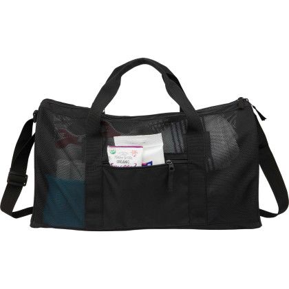 Custom Mesh Recycled Duffle Bag - In use Custom Mesh Recycled Duffle Bag - In use