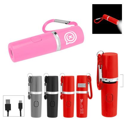 Custom Rechargeable Portable Alarm And Flashlight With Carabiner Attachment - All Colors Custom Rechargeable Portable Alarm And Flashlight With Carabiner Attachment - All Colors