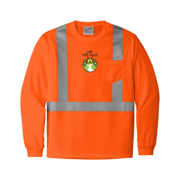 Custom CornerStone ANSI 107 Class 2 Mesh Long Sleeve Tee - Orange Front