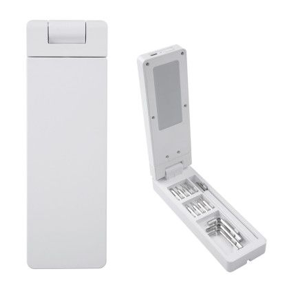 Custom Logan 13-Piece Tool Set With Rechargeable Light - White Custom Logan 13-Piece Tool Set With Rechargeable Light - White