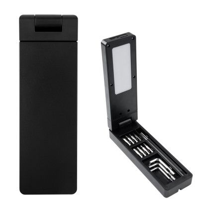 Custom Logan 13-Piece Tool Set With Rechargeable Light - Black Custom Logan 13-Piece Tool Set With Rechargeable Light - Black