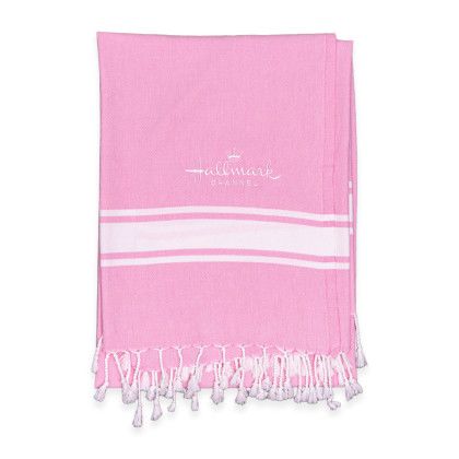 Custom Boardwalk Collection Peshtemal Beach Towel - Embroidered - Pink Custom Boardwalk Collection Peshtemal Beach Towel - Embroidered - Pink