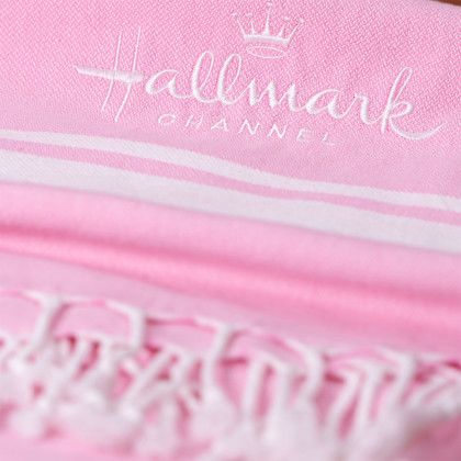 Custom Boardwalk Collection Peshtemal Beach Towel - Embroidered - Pink - Close View Custom Boardwalk Collection Peshtemal Beach Towel - Embroidered - Pink - Close View
