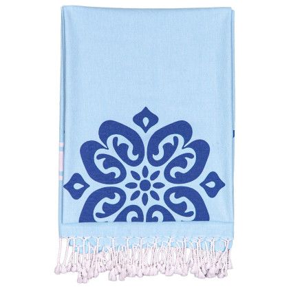 Custom Boardwalk Collection Peshtemal Beach Towel - Embroidered - Seafoam Custom Boardwalk Collection Peshtemal Beach Towel - Embroidered - Seafoam