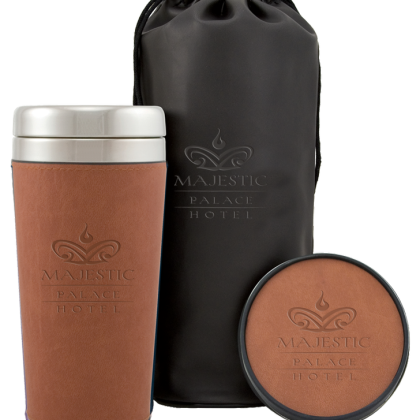 Custom 16 oz. Regency Gift Set - Tan 