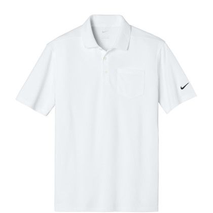 Custom Nike Dri-FIT Micro Pique 2.0 Pocket Polo - White Front View 
