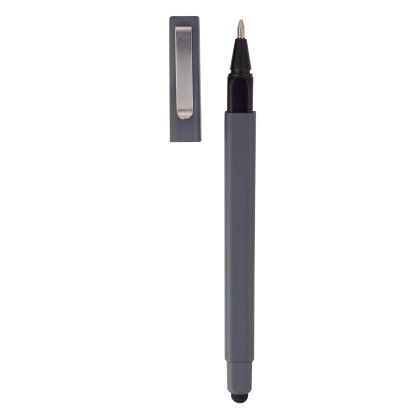 Custom Ambassador Square Ballpoint Stylus - Gray open view Custom Ambassador Square Ballpoint Stylus - Gray open view