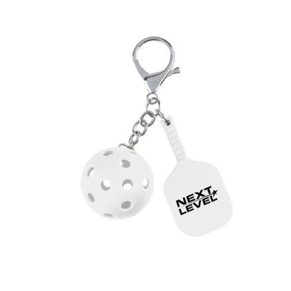 Custom Pickleball Keychain - White
