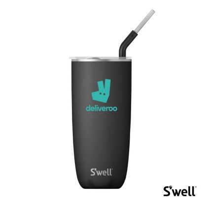 Custom 24 oz S'well Tumbler with Straw - Onyx