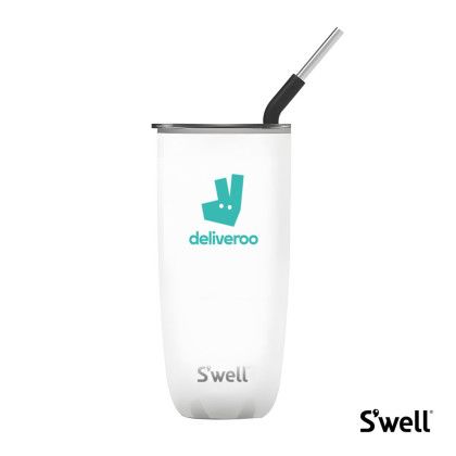 Custom 24 oz S'well Tumbler with Straw - Moonstone
