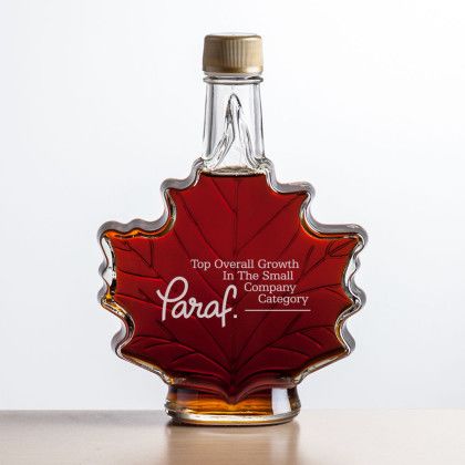 Custom Maple Syrup Glass Bottle 500 ml - Maple Leaf - Imprinted