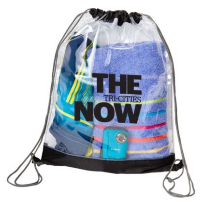Custom Transparent Drawstring Bag - Black Custom Transparent Drawstring Bag - Black