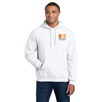 Custom Adult Blend Hooded Pullover Sweatshirt - Gildan - White 