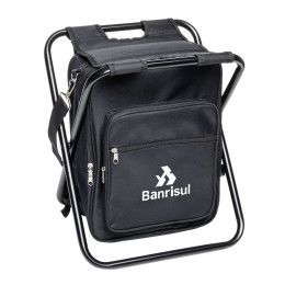Custom Riverbend Foldable Cooler Backpack & Chair - Black