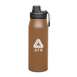 Custom Cienega SS Bottle with Twist Chug Lid - 27 oz - Mocha