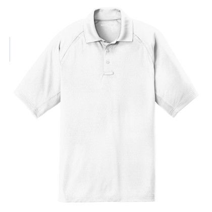 Custom CornerStone Select Lightweight Snag-Proof Tactical Polo - White Front View Custom CornerStone Select Lightweight Snag-Proof Tactical Polo - White Front View