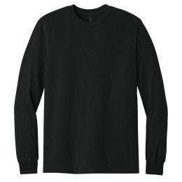 Custom Gildan - Heavy Cotton 100% Cotton Long Sleeve T-Shirt - Black Custom Gildan - Heavy Cotton 100% Cotton Long Sleeve T-Shirt - Black