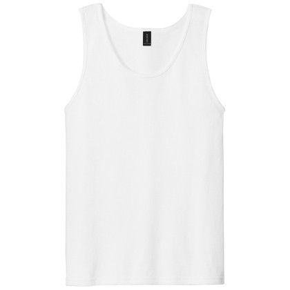 Custom Gildan Ultra Cotton 100% US Cotton Tank Top - White Front View 