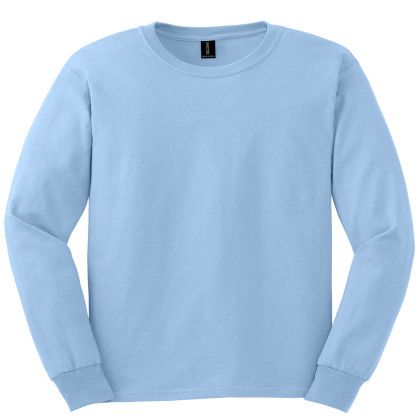 Custom Gildan Ultra Cotton Long Sleeve T-Shirt - Light blue