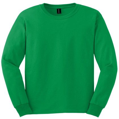 Custom Gildan Ultra Cotton Long Sleeve T-Shirt - Irish green