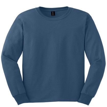 Custom Gildan Ultra Cotton Long Sleeve T-Shirt - Indigo blue