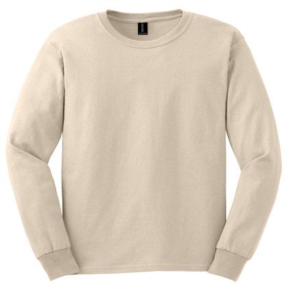 Custom Gildan Ultra Cotton Long Sleeve T-Shirt - Natural