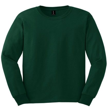 Custom Gildan Ultra Cotton Long Sleeve T-Shirt - Forest green