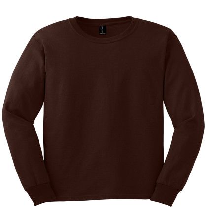 Custom Gildan Ultra Cotton Long Sleeve T-Shirt - Dark chocolate