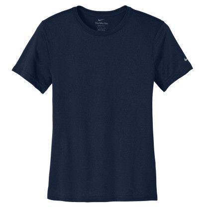 Custom Nike Women's Swoosh Sleeve RLegend Tee - College Navy Custom Nike Women's Swoosh Sleeve RLegend Tee - College Navy