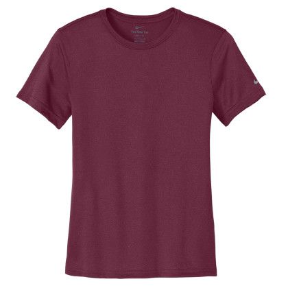 Custom Nike Women's Swoosh Sleeve RLegend Tee - Deep Maroon Custom Nike Women's Swoosh Sleeve RLegend Tee - Deep Maroon