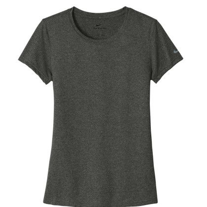 Custom Nike Women's Swoosh Sleeve RLegend Tee - Dark Smoke Heather Custom Nike Women's Swoosh Sleeve RLegend Tee - Dark Smoke Heather