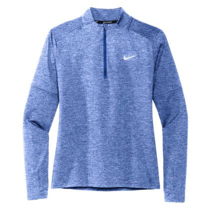 Custom Nike Women's Dri-FIT Element 1/2-Zip Top - Royal heather Front View Custom Nike Women's Dri-FIT Element 1/2-Zip Top - Royal heather Front View