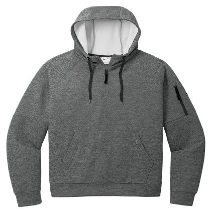 Custom Nike Therma-FIT Pocket 1/4-Zip Fleece Hoodie - Charcoal heather Custom Nike Therma-FIT Pocket 1/4-Zip Fleece Hoodie - Charcoal heather