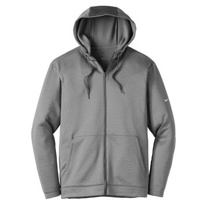 Custom Nike Therma-FIT Full-Zip Fleece Hoodie - Dark gray heather Custom Nike Therma-FIT Full-Zip Fleece Hoodie - Dark gray heather