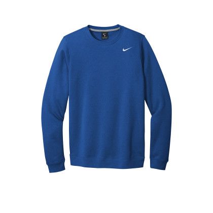 Custom Nike Club Fleece Crew - Royal Front Custom Nike Club Fleece Crew - Royal Front
