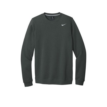 Custom Nike Club Fleece Crew - Anthracite Front Custom Nike Club Fleece Crew - Anthracite Front