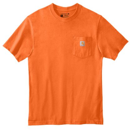 Custom Carhartt Full Color Workwear Pocket Short Sleeve T-Shirt - Brite Orange Custom Carhartt Full Color Workwear Pocket Short Sleeve T-Shirt - Brite Orange