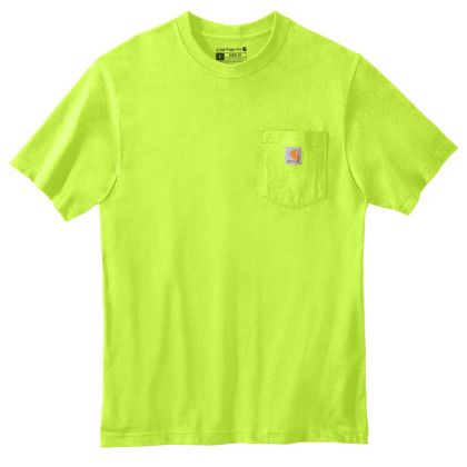 Custom Carhartt Full Color Workwear Pocket Short Sleeve T-Shirt - Brite Lime Green Custom Carhartt Full Color Workwear Pocket Short Sleeve T-Shirt - Brite Lime Green