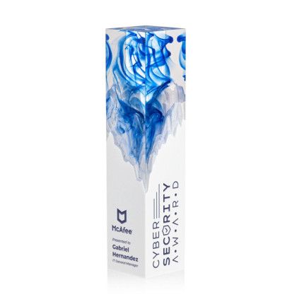 Custom Brandino Award - Polystone White/Blue 9 1/2" Custom Brandino Award - Polystone White/Blue 9 1/2"