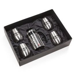 Custom Swiss Force Coffee Press & Vivaldi Cups - Set of 5 Custom Swiss Force Coffee Press & Vivaldi Cups - Set of 5