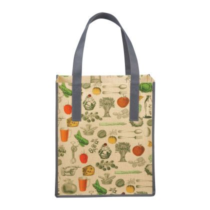 Custom Big Grocery Vintage Laminated Non-Woven Tote - Back View Custom Big Grocery Vintage Laminated Non-Woven Tote - Back View