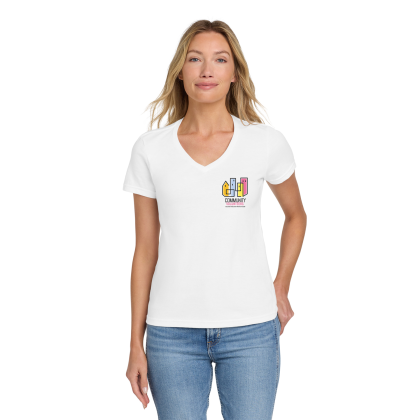 Custom Gildan Softstyle Women's Fit V-Neck T-Shirt - White Custom Gildan Softstyle Women's Fit V-Neck T-Shirt - White