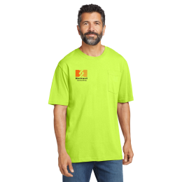 Custom Carhartt Full Color Workwear Pocket Short Sleeve T-Shirt - Bright Lime Green
