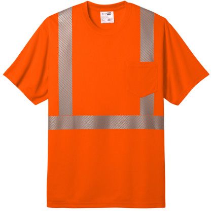 CUstom CornerStone Full Color ANSI 107 Class 2 Segmented Tape Tee - Safety orange