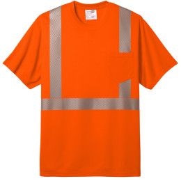 CUstom CornerStone Full Color ANSI 107 Class 2 Segmented Tape Tee - Safety orange